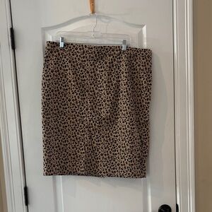 J. Crew Tan and Black Animal Print Pencil Skirt